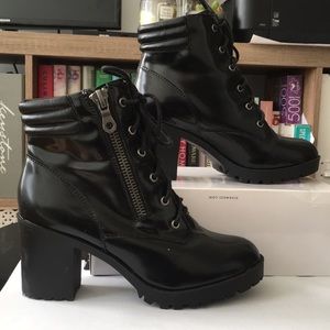 Nine West  high heeled combat boots